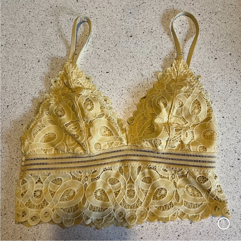 Abercrombie and Fitch Yellow Lace Bralette